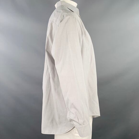 COMME des GARCONS SHIRT Size L Grey White Cotton One Pocket Long Sleeve Shirt - Picture 2 of 5